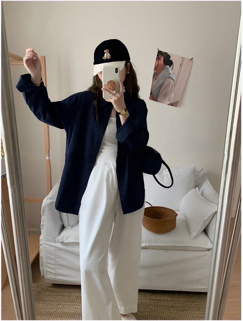 Women Cotton Casual Formal Solid Colour Shirts